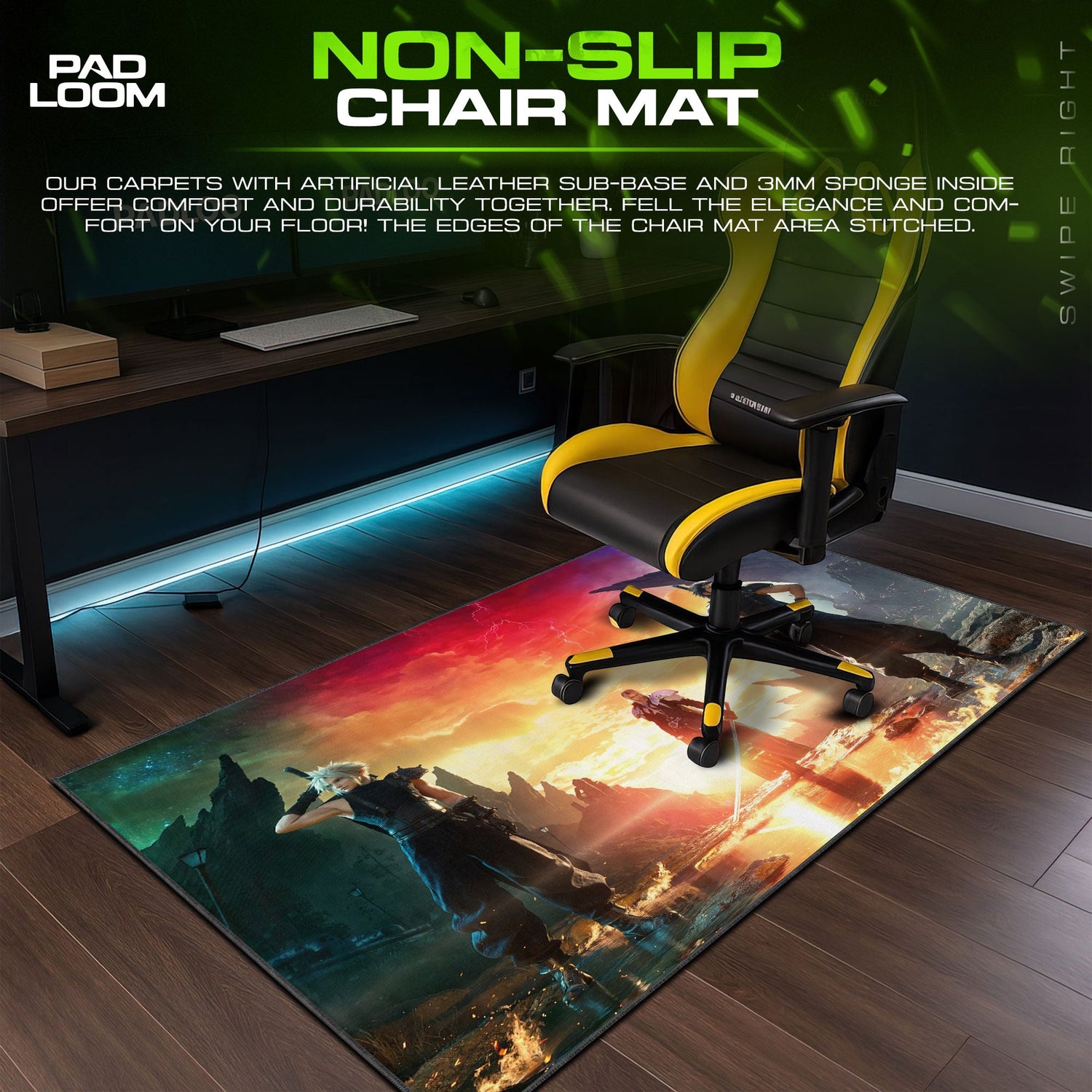 Final Fantasy Reunion Mouse Pad, Buster Sword Gaming Desk Mat Padloom