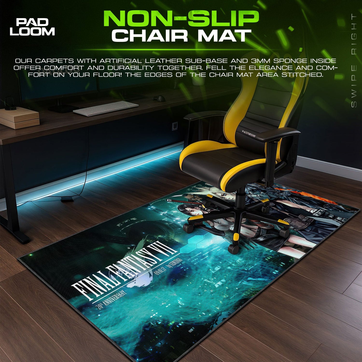 Final Fantasy VII Anniversary Mouse Pad, Game Anime Desk Mat Padloom