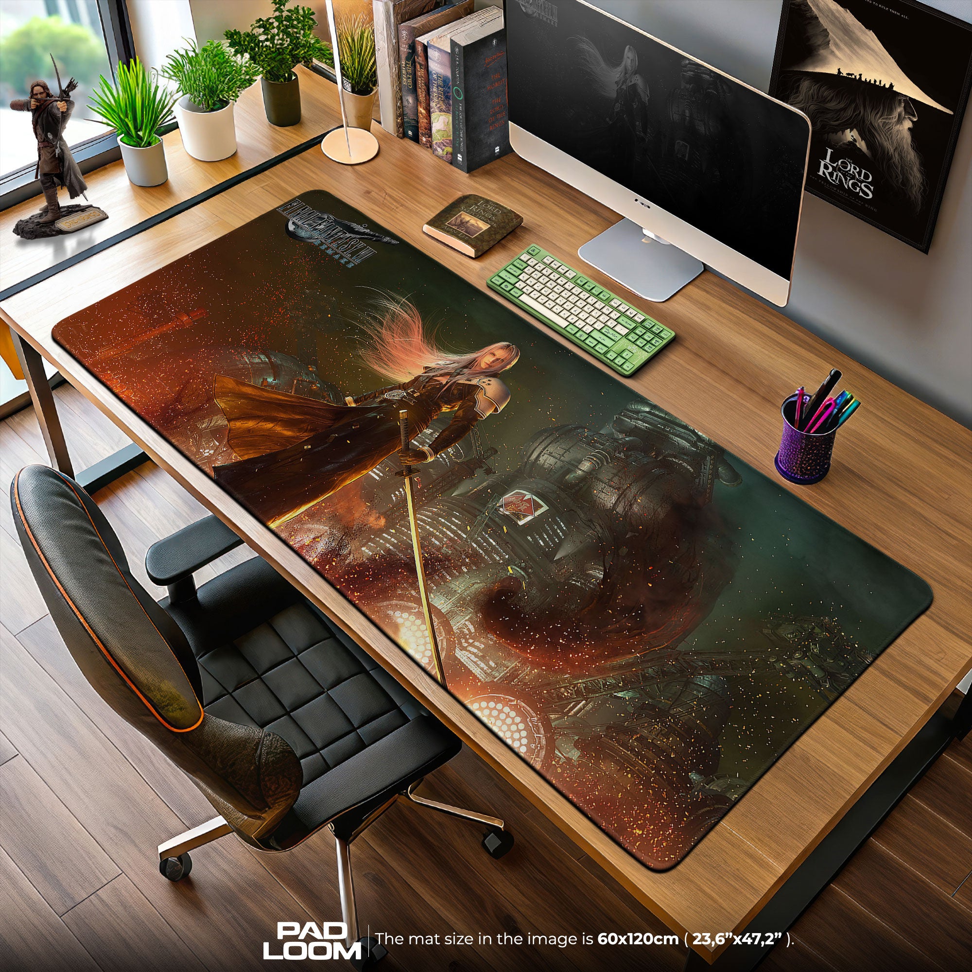 Final Fantasy VII Sephiroth Flames Mouse Pad, Game Desk Mat – Padloom
