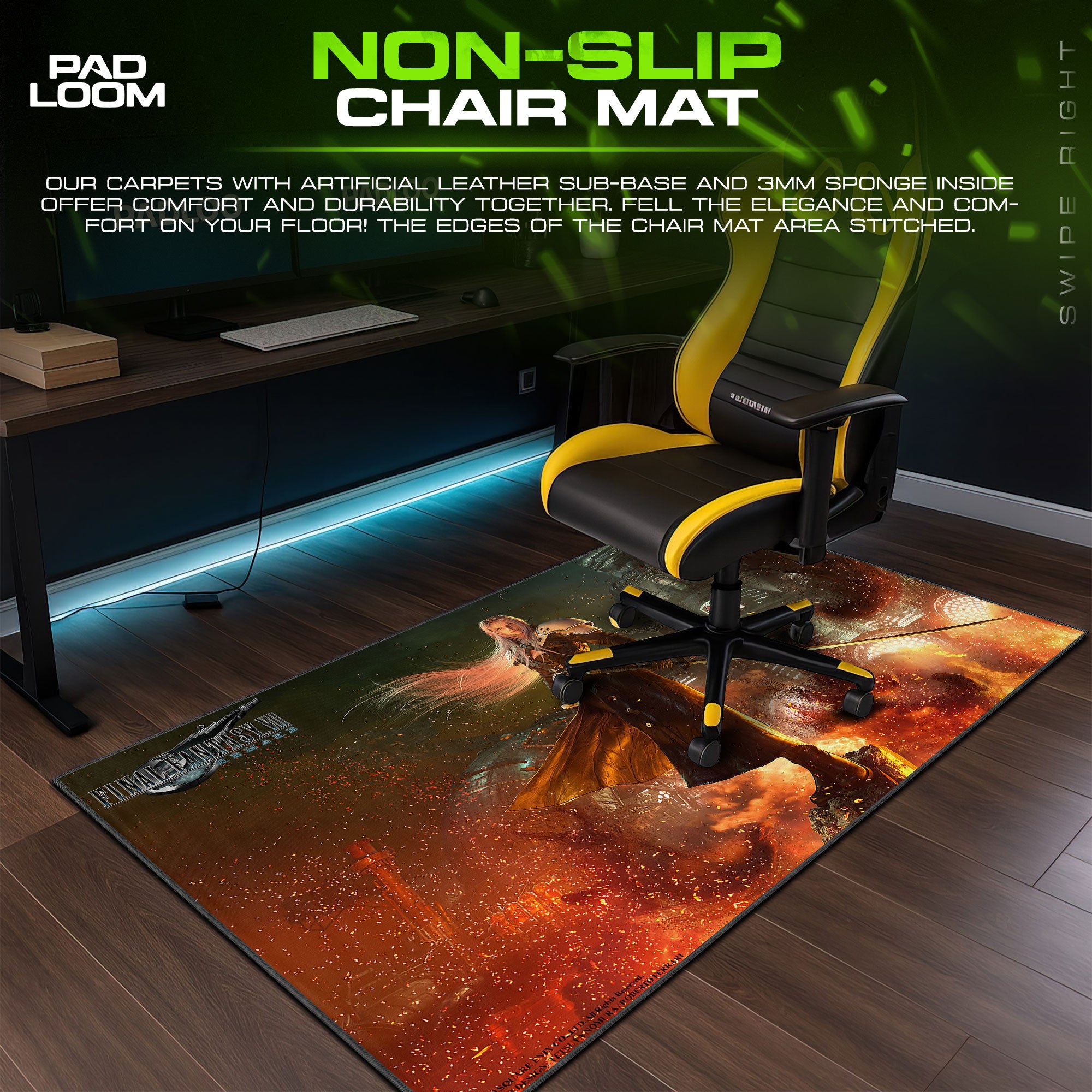 Final Fantasy VII Sephiroth Flames Mouse Pad, Game Desk Mat