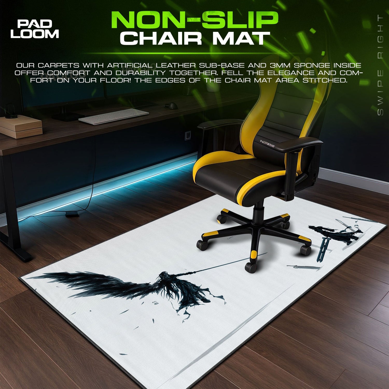 Final Fantasy VII Sephiroth vs Cloud Mouse Pad, Game Anime Desk Mat Padloom