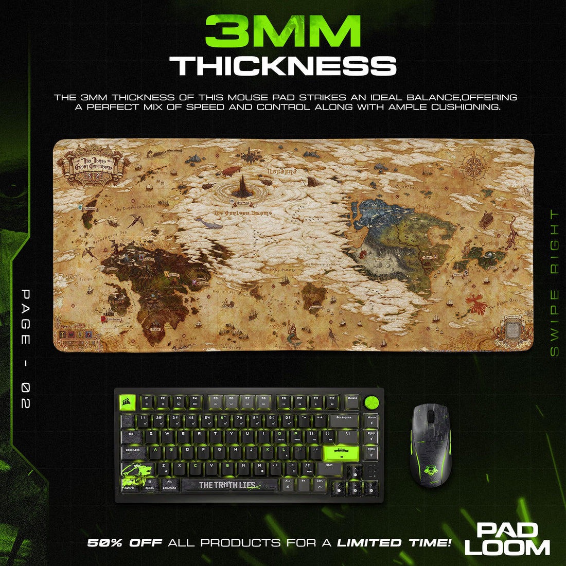 Final Fantasy World Map Mouse Pad, Fantasy Game Desk Mat