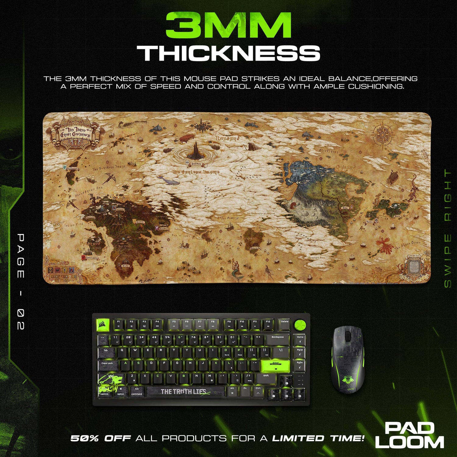 Final Fantasy World Map Mouse Pad, Fantasy Game Desk Mat Padloom