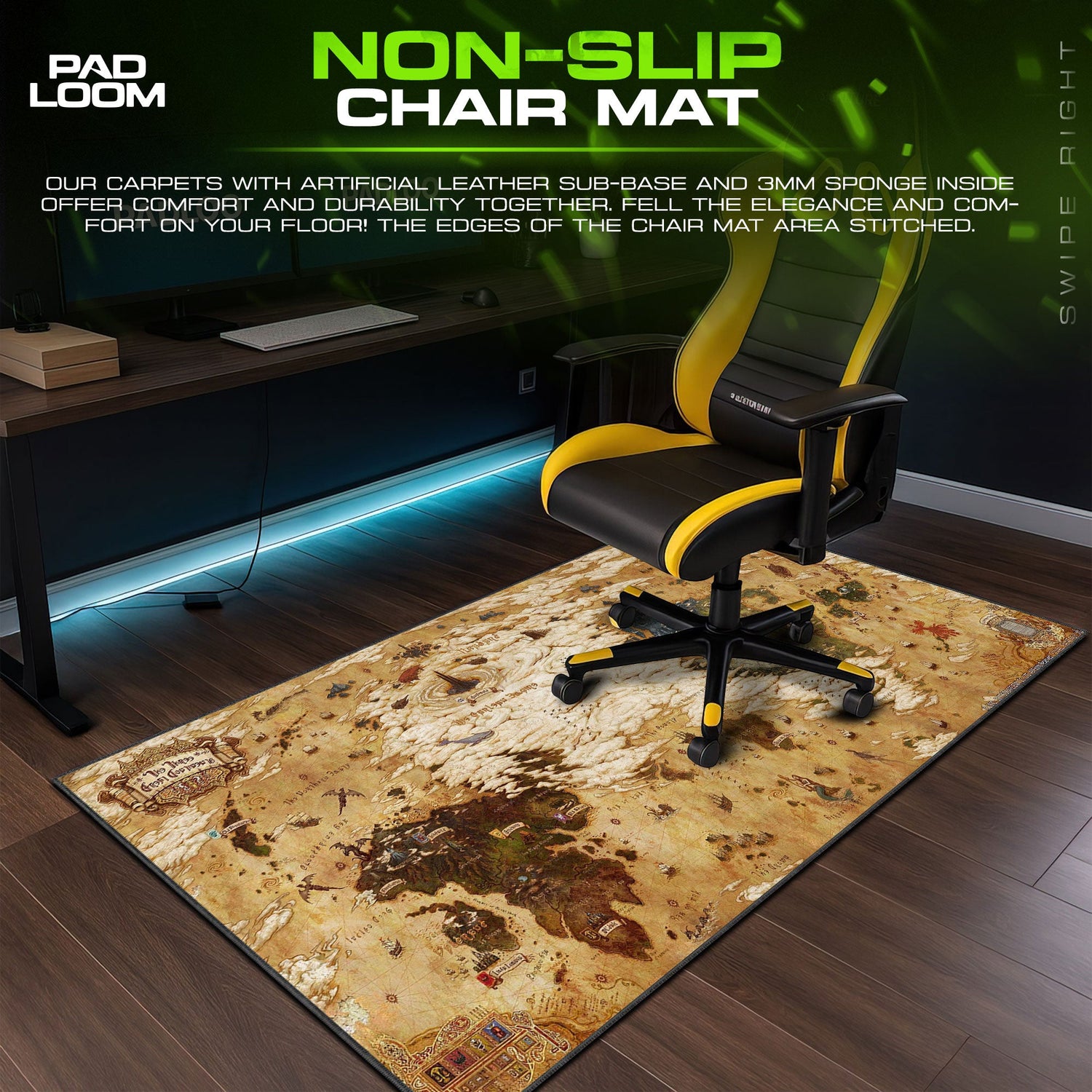 Final Fantasy World Map Mouse Pad, Fantasy Game Desk Mat Padloom
