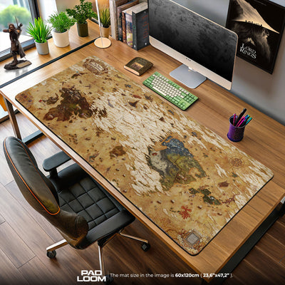 Final Fantasy World Map Mouse Pad, Fantasy Game Desk Mat