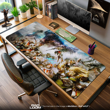 Final Fantasy XIV Kampfszene Mauspad, Spiel Anime Schreibtischmatte