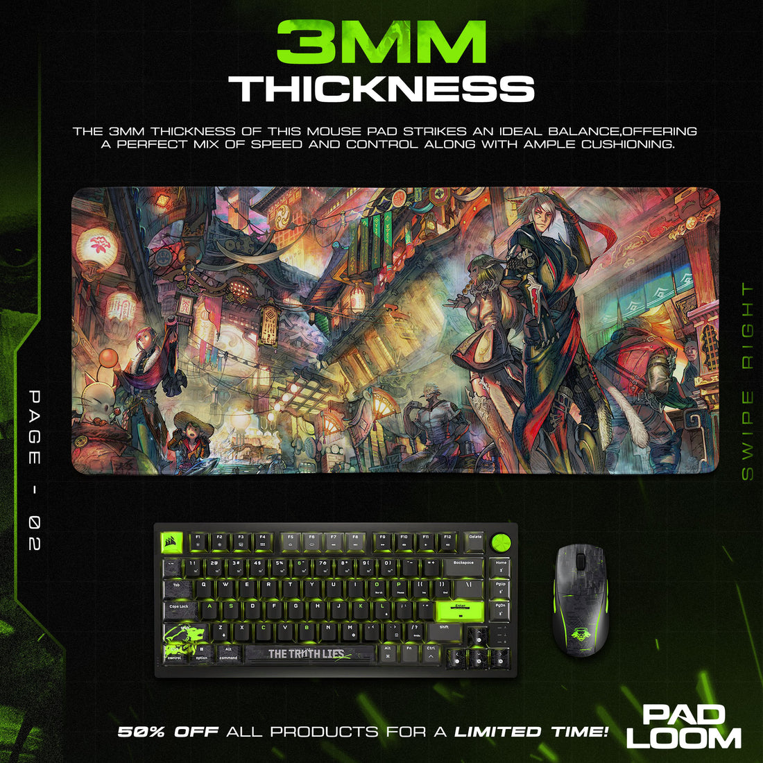 Final Fantasy XIV Marketplace Mouse Pad, Game Desk Mat