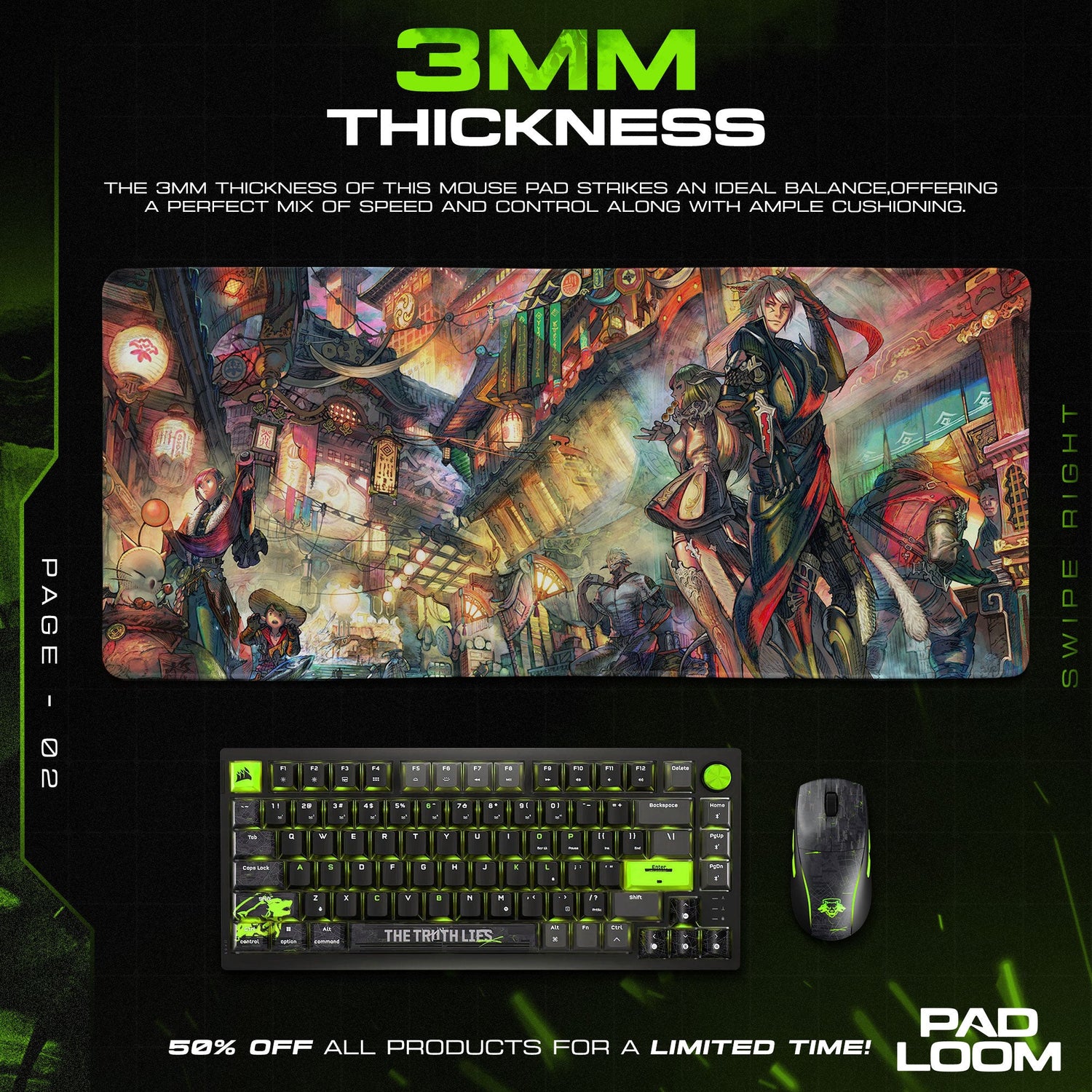 Final Fantasy XIV Marketplace Mouse Pad, Game Desk Mat Padloom