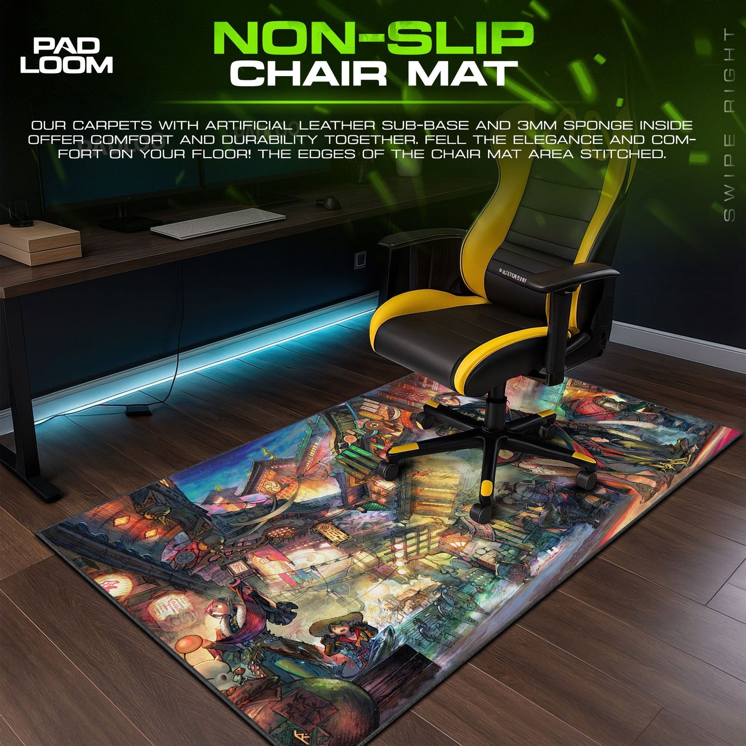 Final Fantasy XIV Marketplace Mouse Pad, Game Desk Mat Padloom