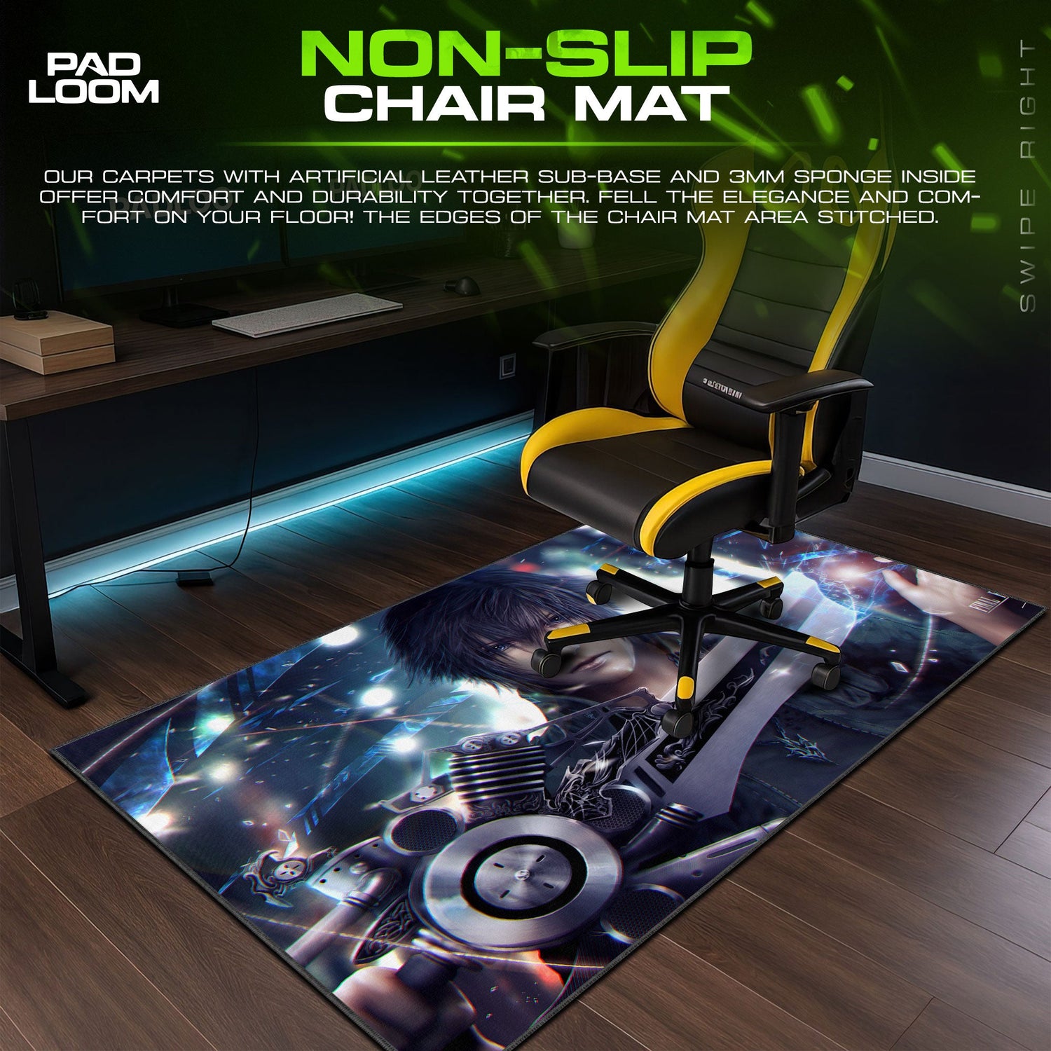 Final Fantasy XV Noctis Sword of Light Mouse Pad, Game Desk Mat Padloom