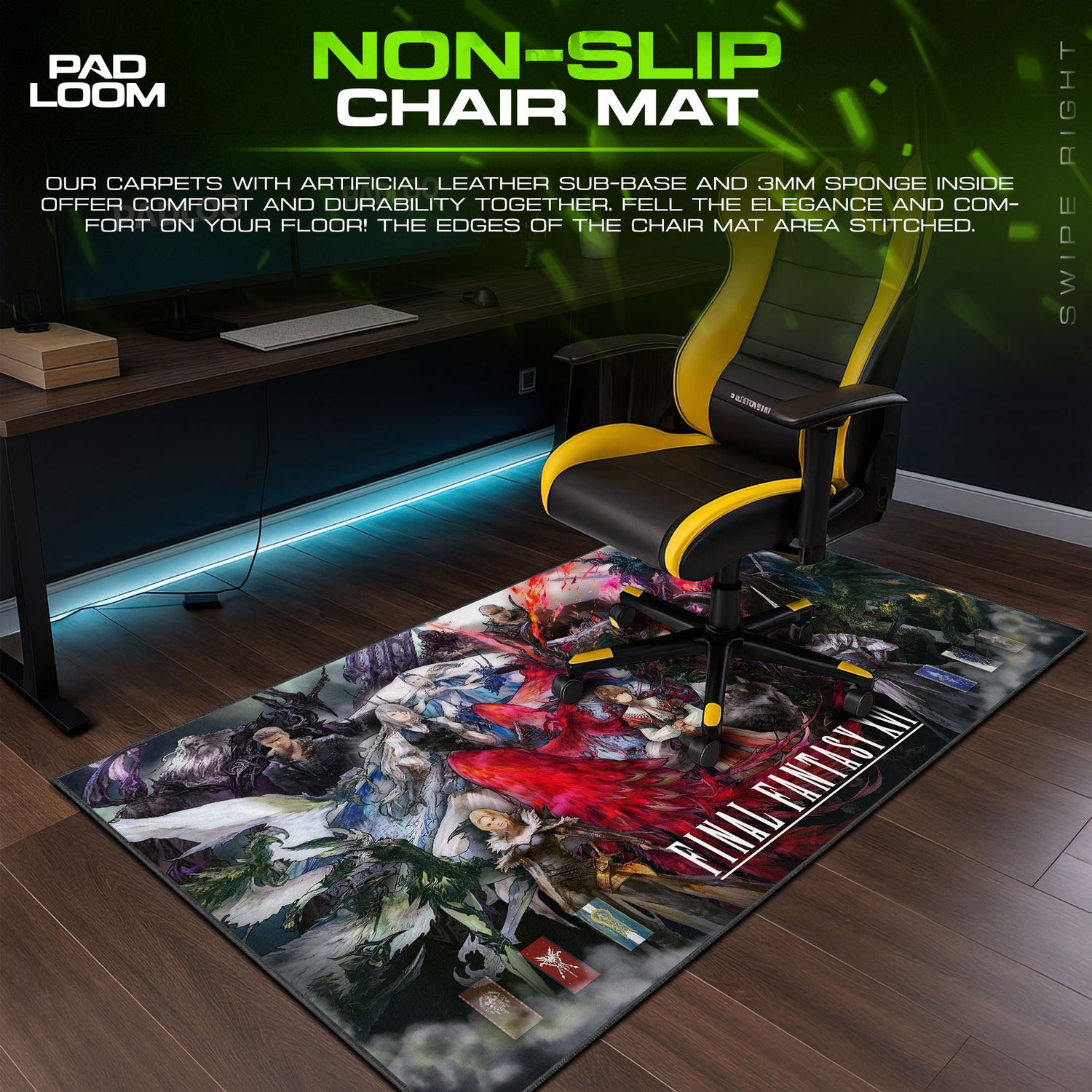 Final desk mat showing full Fantasy artwork