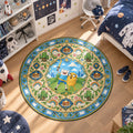 Finn und Jake Umarmung Adventure Time runder Teppich im Wohnraum - Adventure Time Stuhlmatte