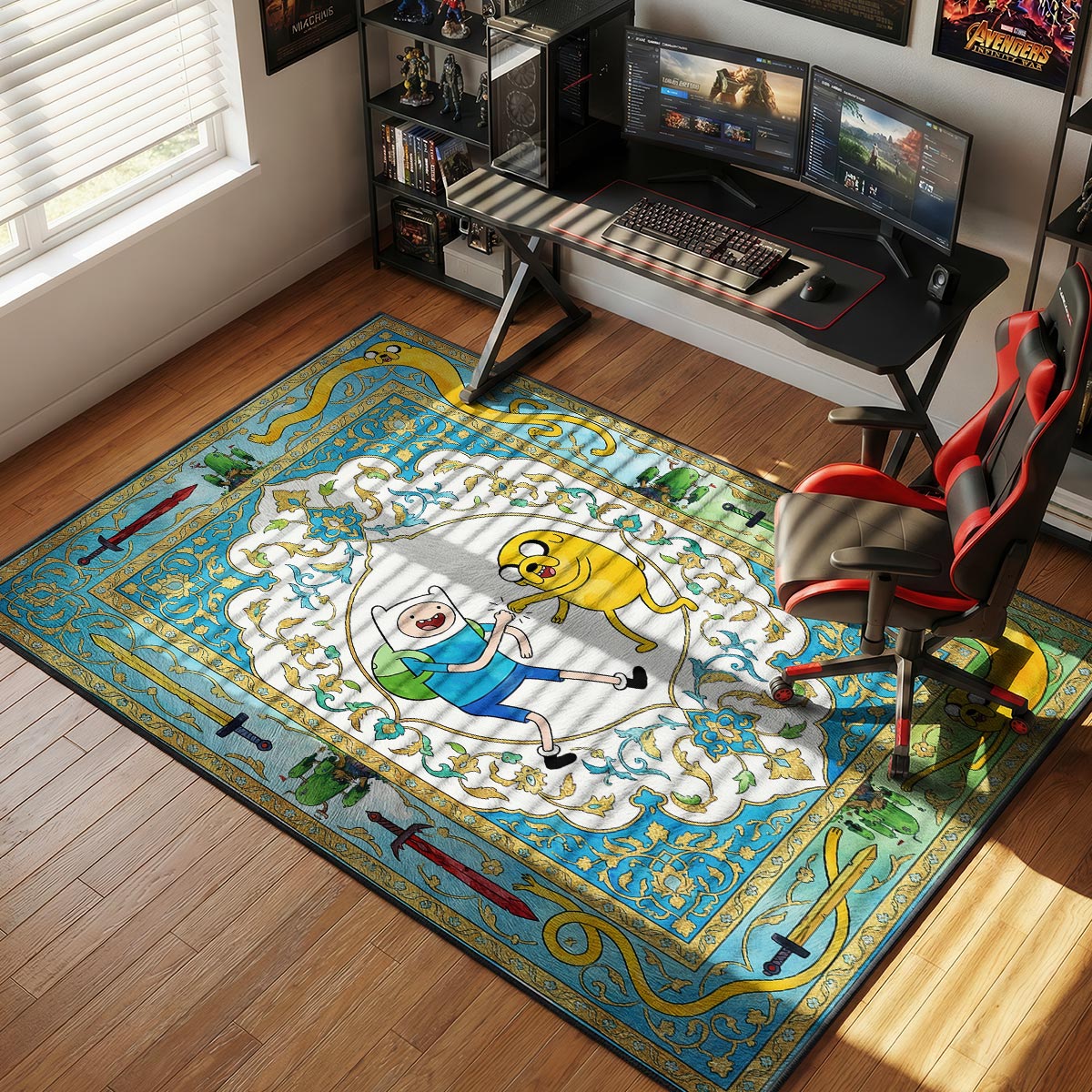 Finn & Jake Fist Bump Adventure Time Room rug — main product view