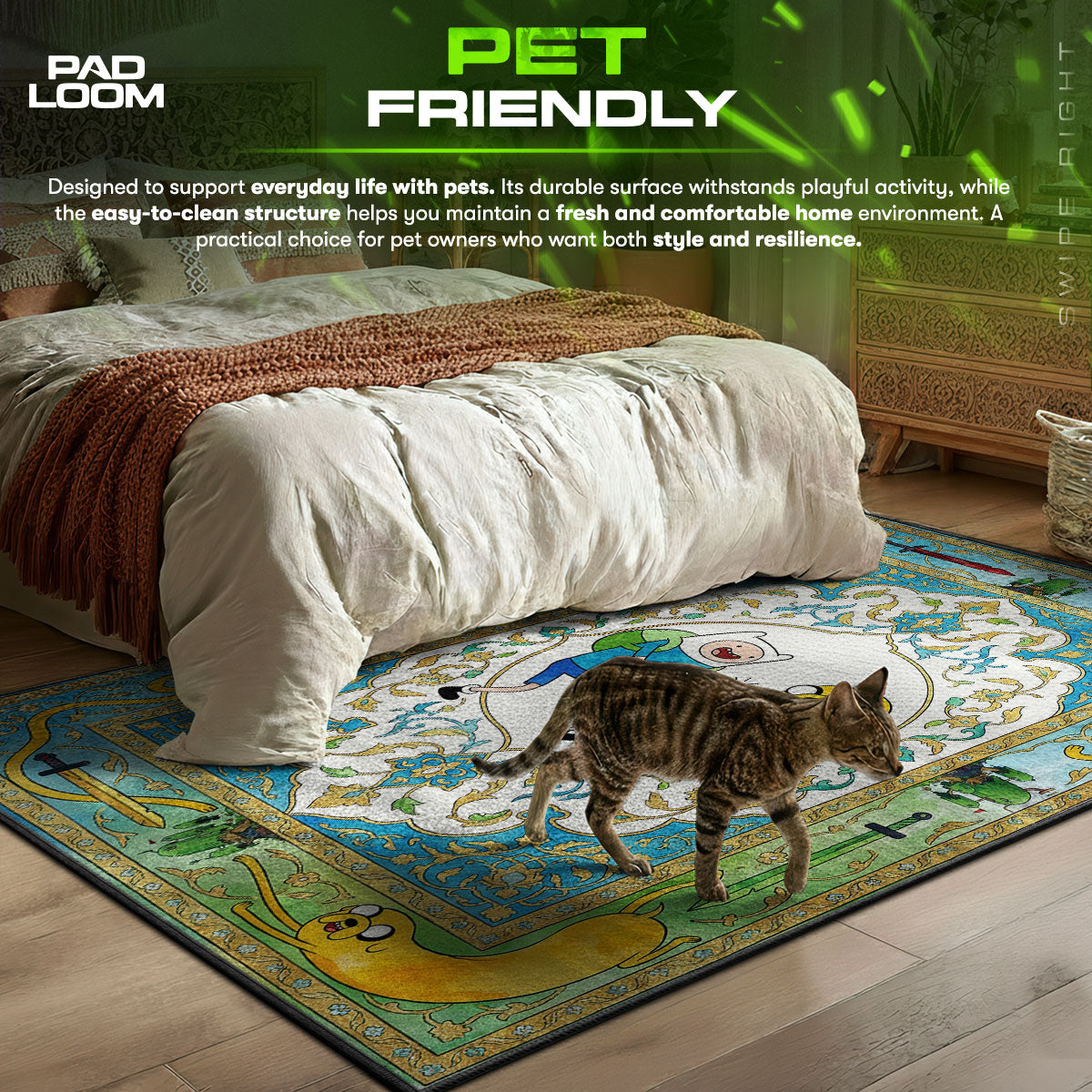 Detailed close-up of Finn rug pattern