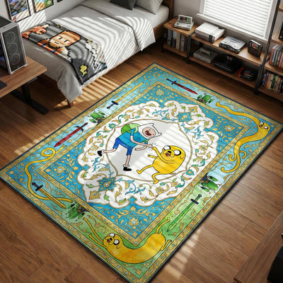 Finn & Jake Fist Bump Rug - Adventure Time Room Mat