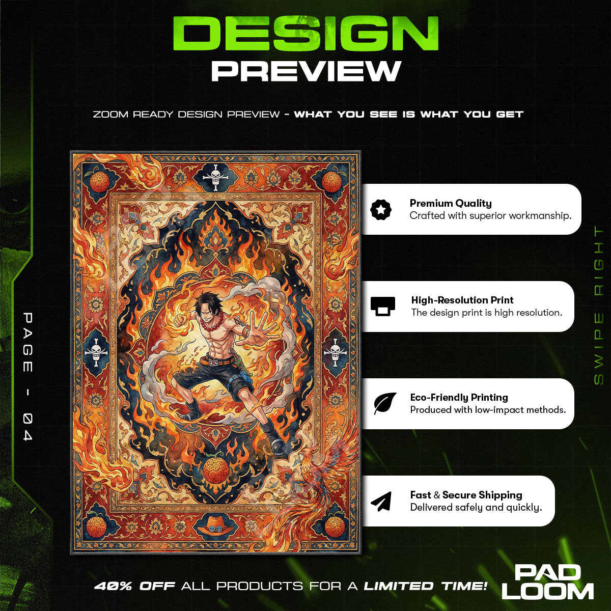 Chair character design printed on rug