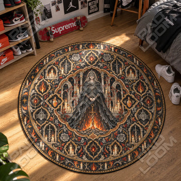 Fire Keeper Bonfire Round Rug - Dark Souls Chair Mat