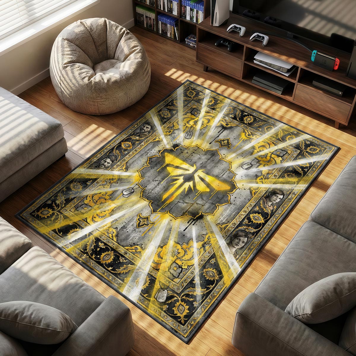 Firefly Symbol Graffiti Rug - The Last of Us Chair Mat