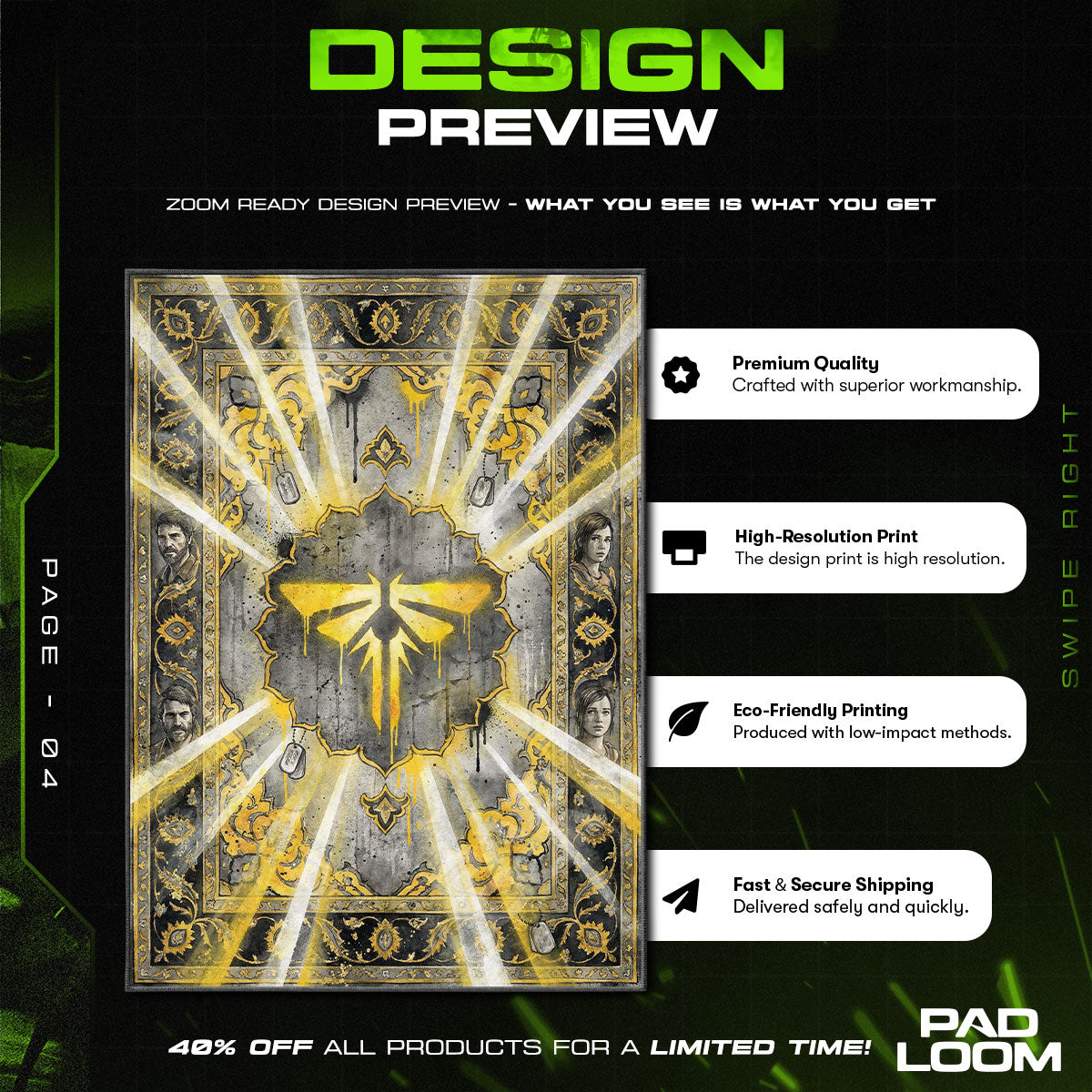 Firefly Symbol Graffiti Rug - The Last of Us Chair Mat