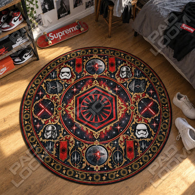 First Order Crimson Round Rug - Star Wars Chair Mat