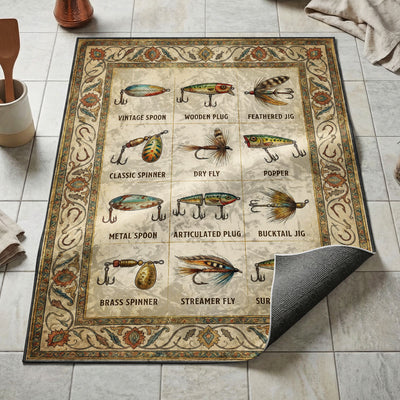 Fishing Lures Guide Rug — Angler Kitchen Floor Mat