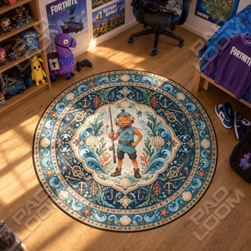 Fishstick Angler Round Rug - Fortnite Chair Mat