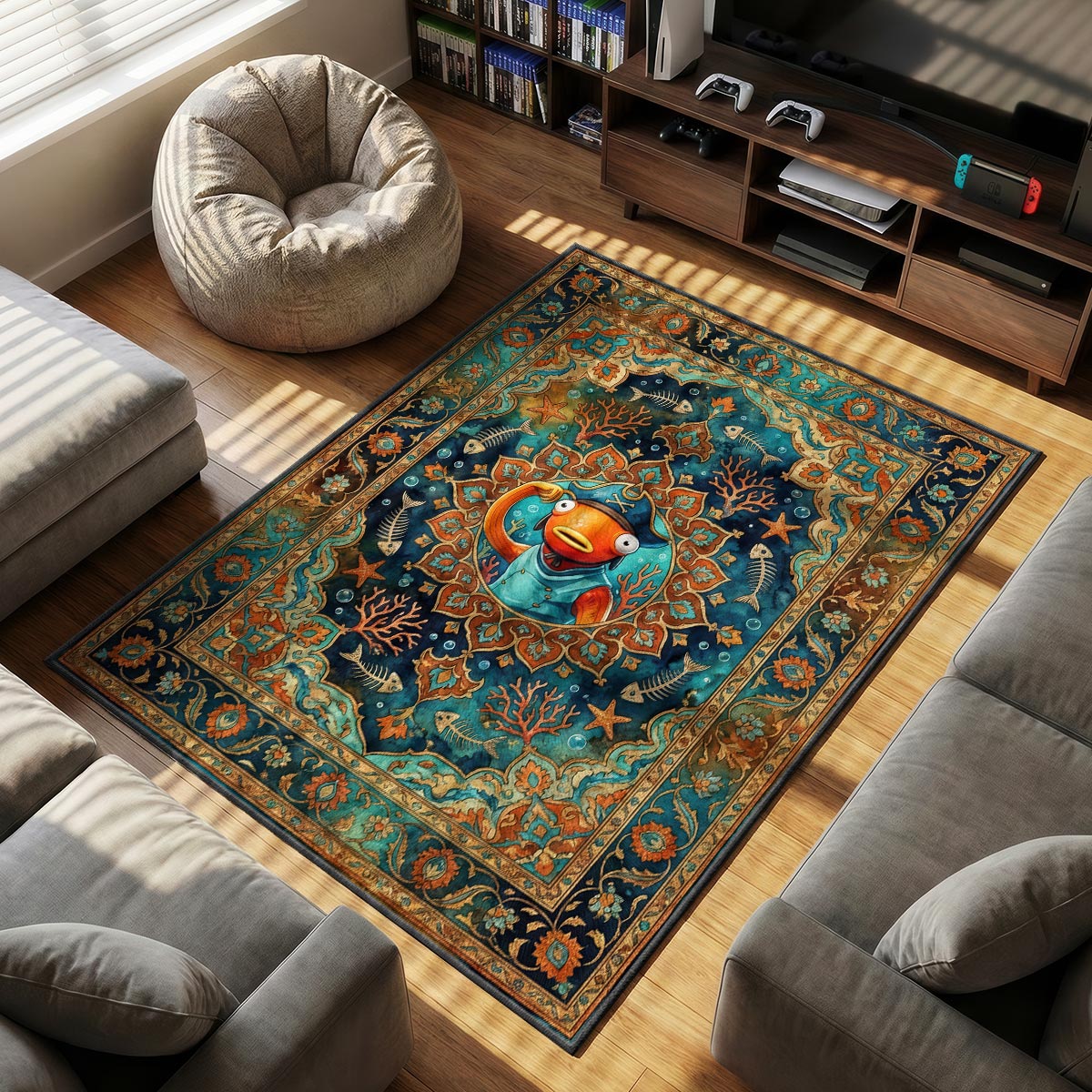 Fishstick Pirate Coral Rug - Fortnite Chair Mat
