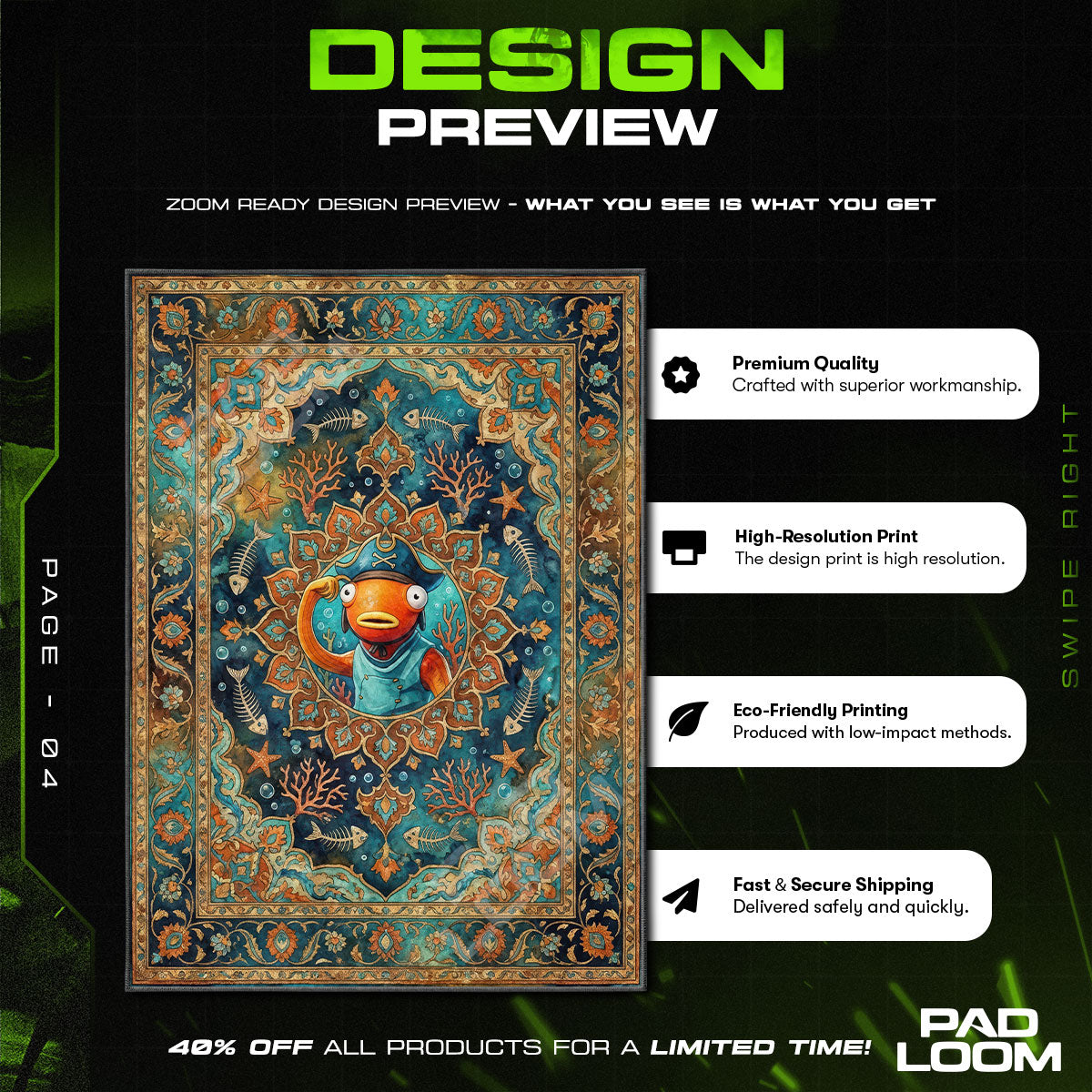 Fishstick Pirate Coral Rug - Fortnite Chair Mat