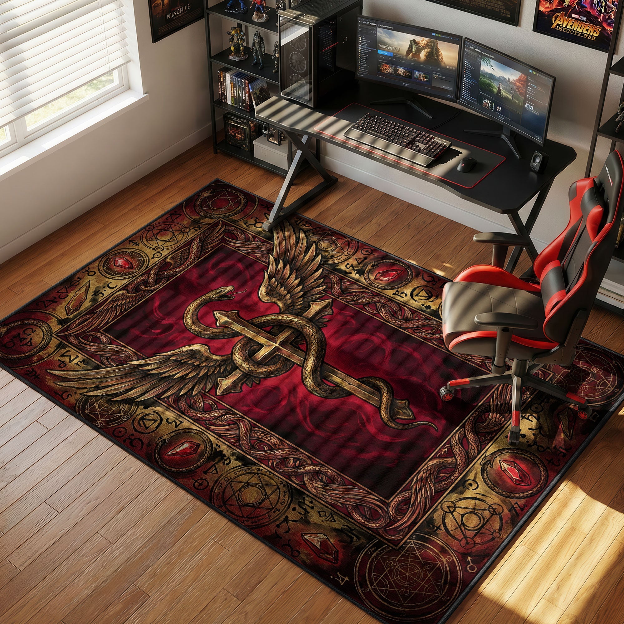 Flamel Symbol Crimson Alchemy Fullmetal Alchemist Chair rug — main product view