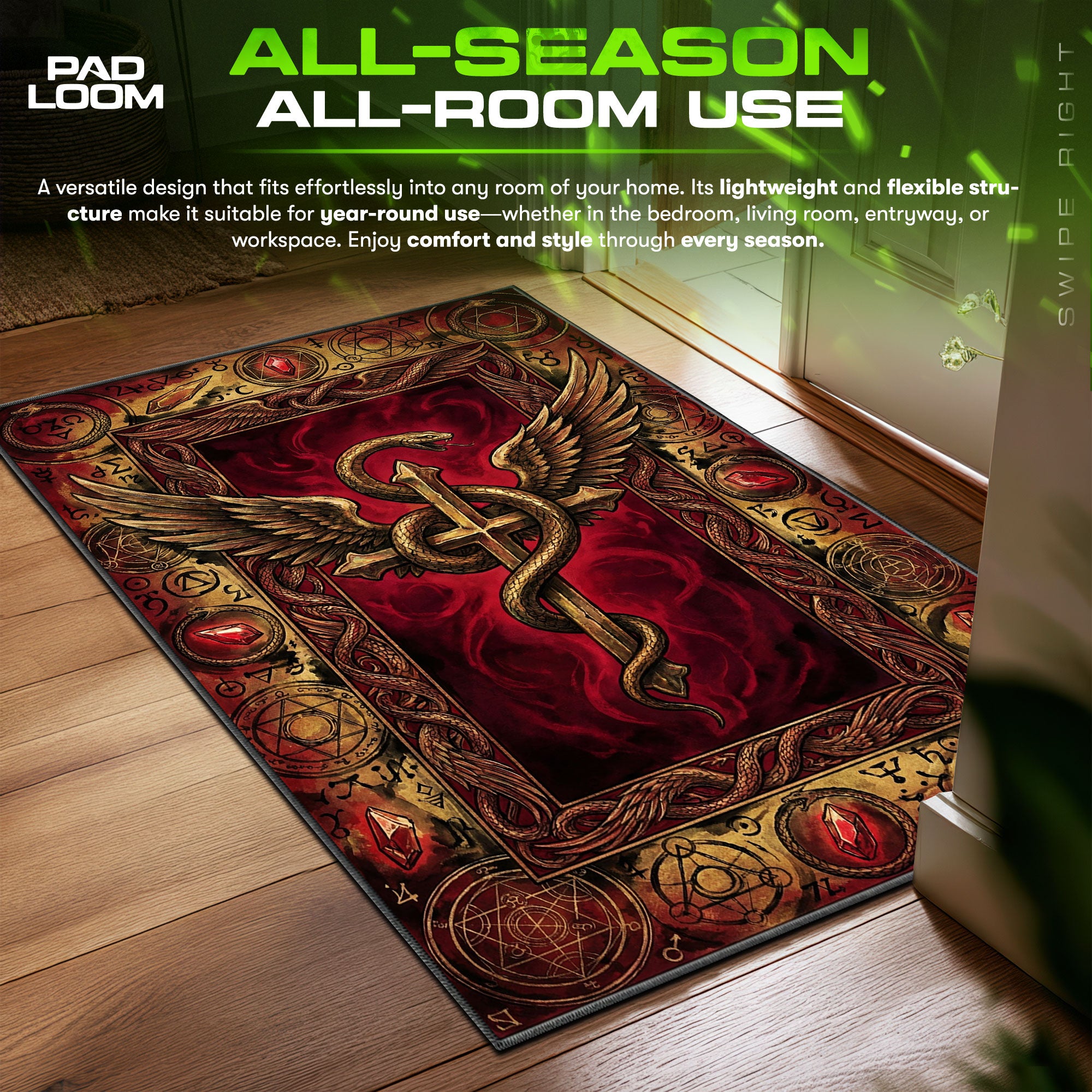 Flamel Symbol Crimson Alchemy Fullmetal Alchemist Chair fan rug — premium quality print