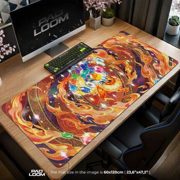 Flareon Ember Prism Mouse Pad – gaming desk mat by Padloom