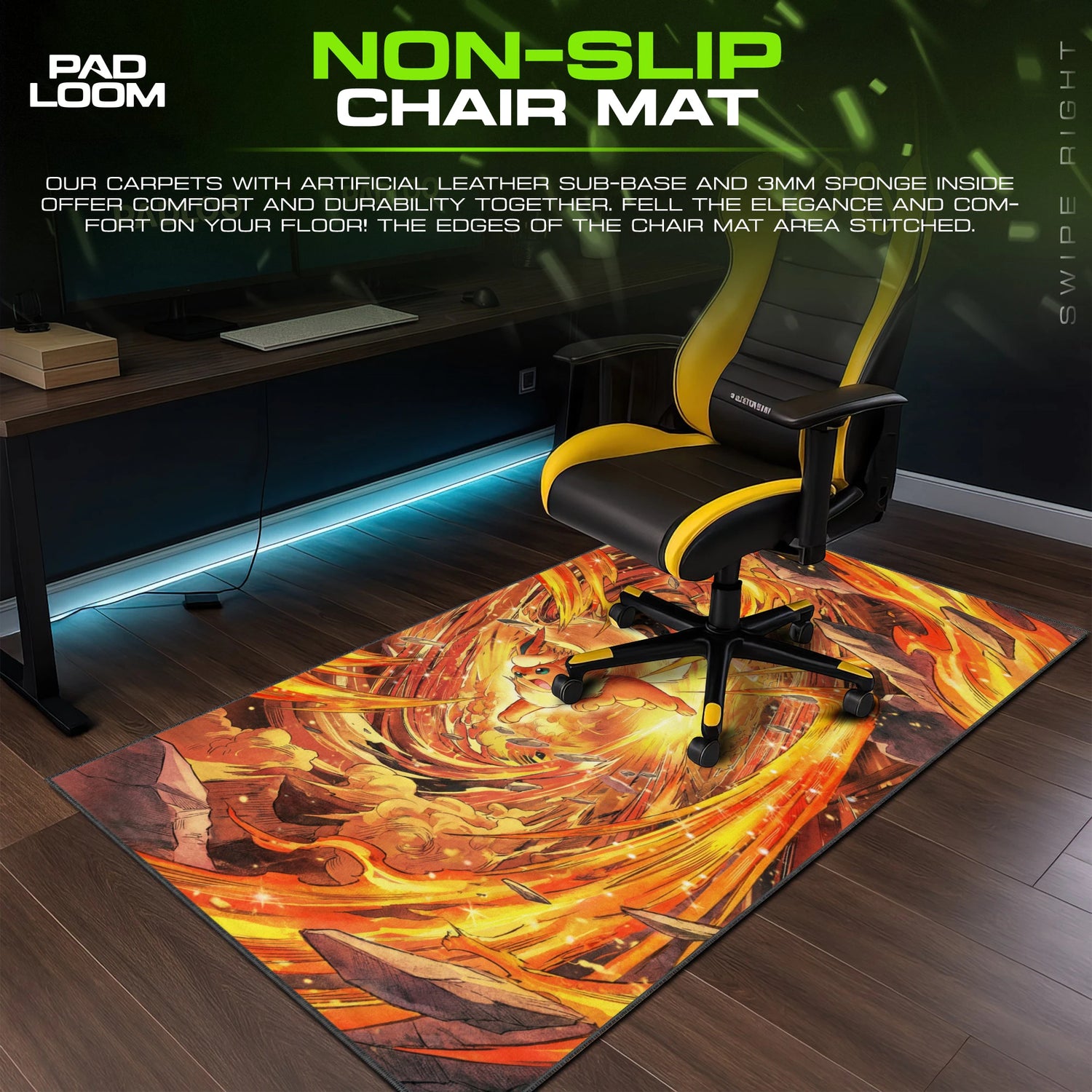 Flareon Flame Rush Mouse Pad - Pokemon Desk Mat