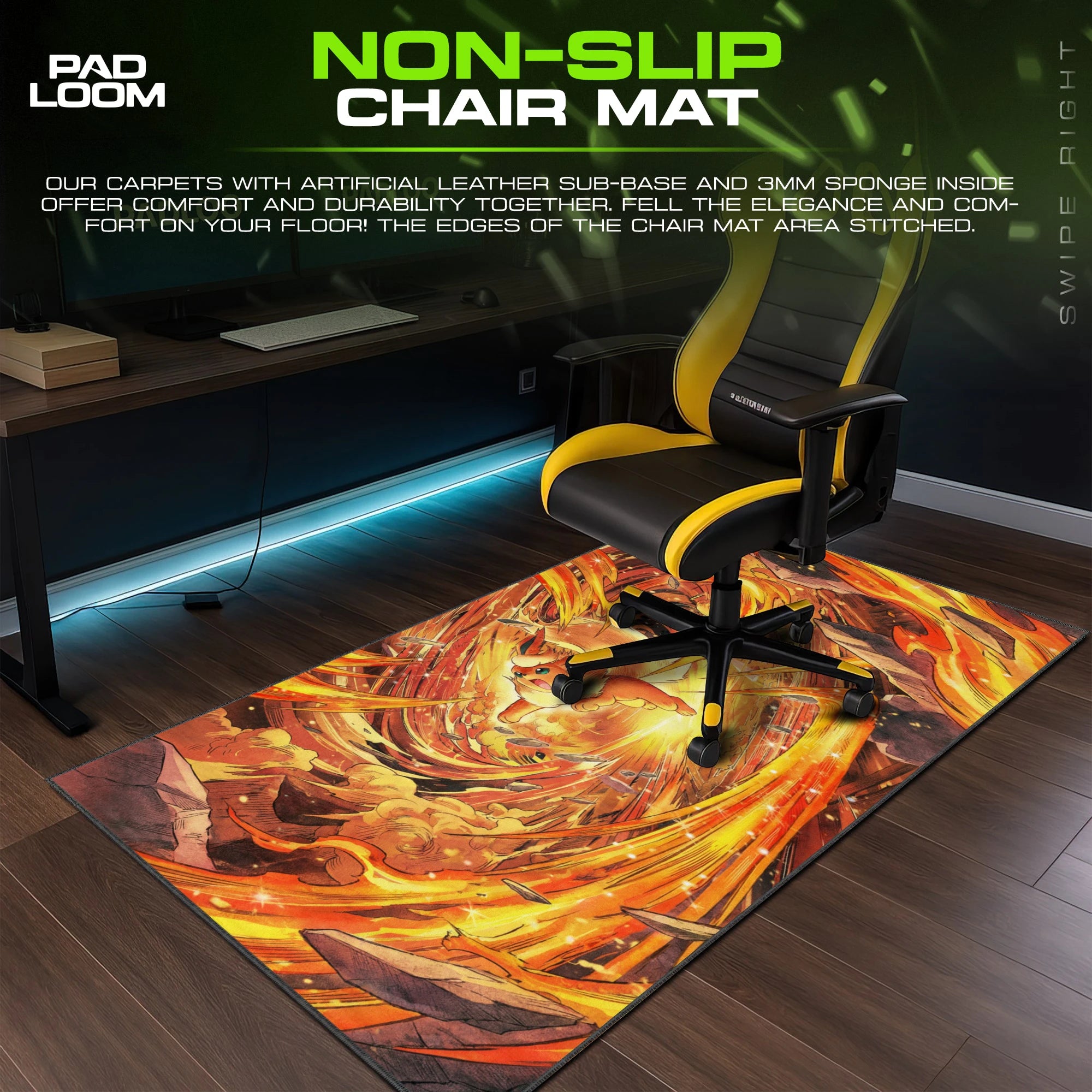 Flareon Flame Rush Mouse Pad - Pokemon Desk Mat