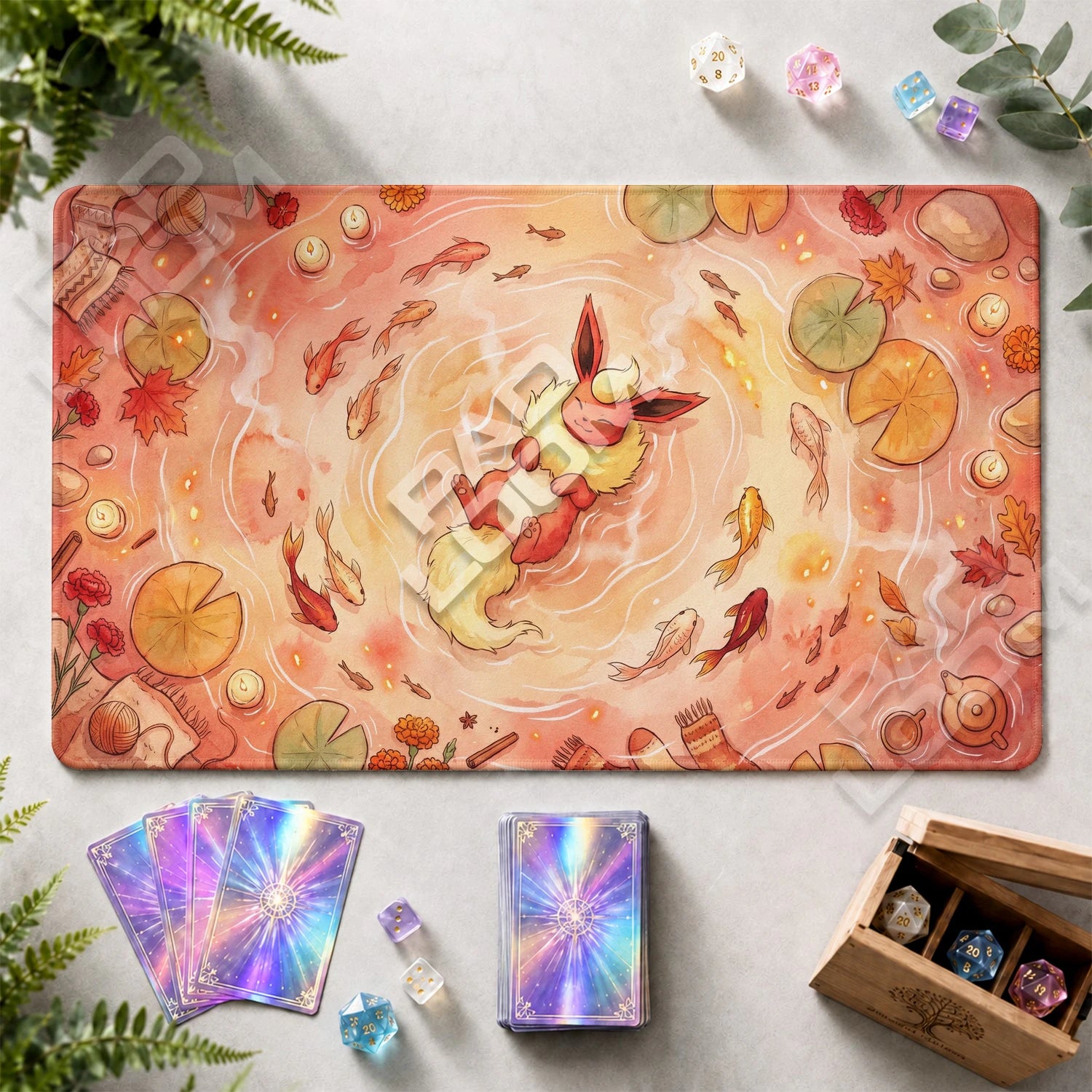 Flareon Pond Playmat - Pokemon TCG Mat - view 2