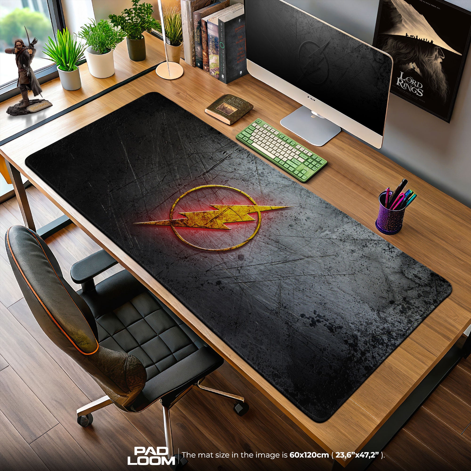 Flash Lightning Emblem Mouse Pad, DC Comics Gamer Desk Mat