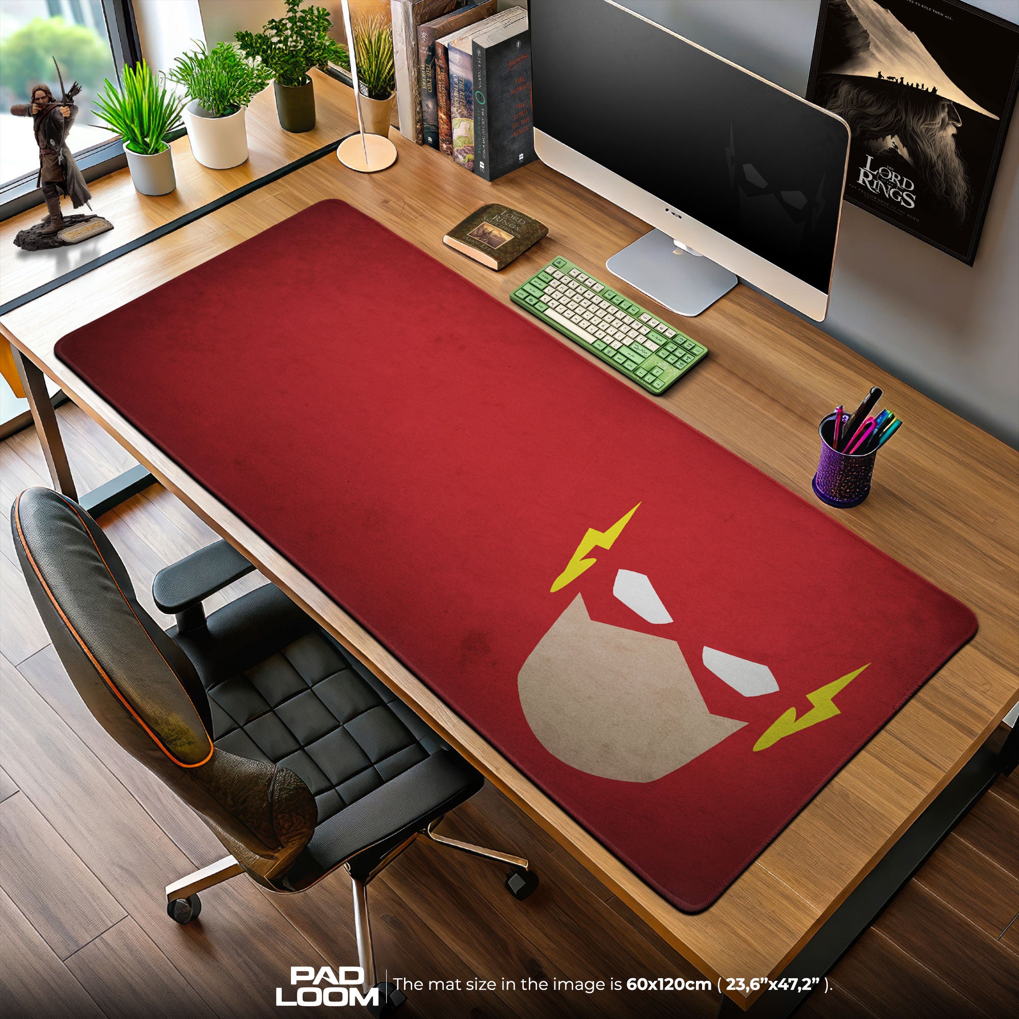 Flash Mouse Pad, Minimalist Red Game Desk Mat