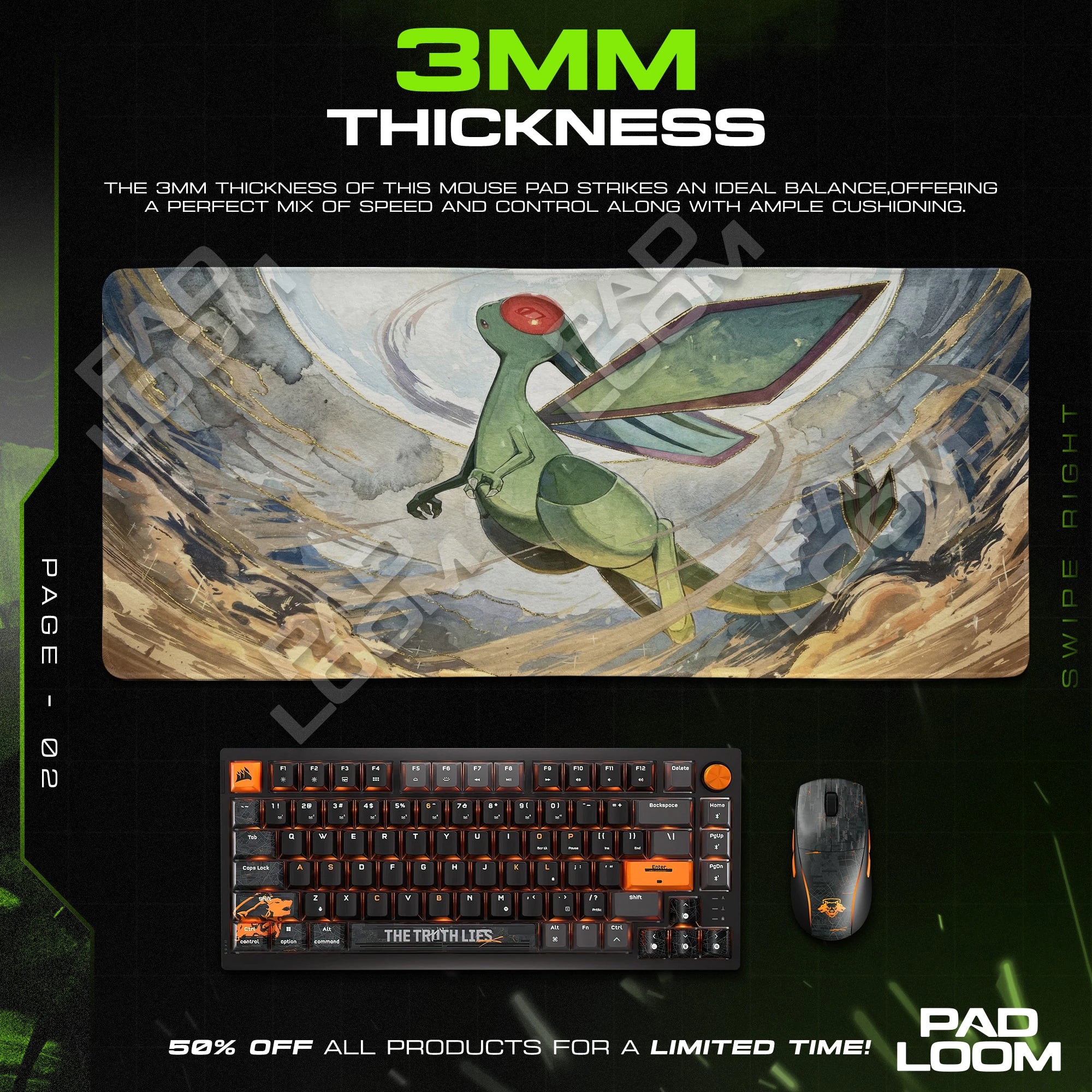 Flygon Desert Storm Mouse Pad - Pokemon Desk Mat