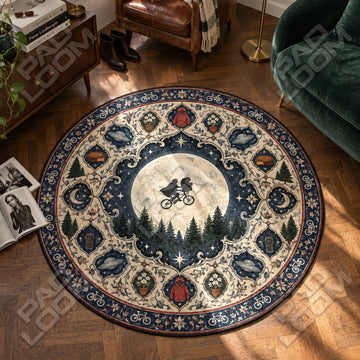 Flying Bicycle Round Rug - E.T. Chair Mat