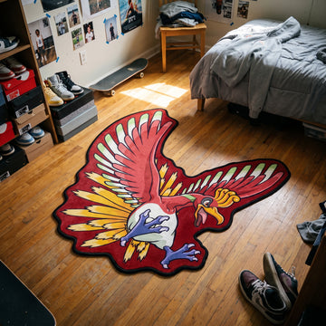 Flying Ho-Oh Rug - Shaped Anime Area Rug