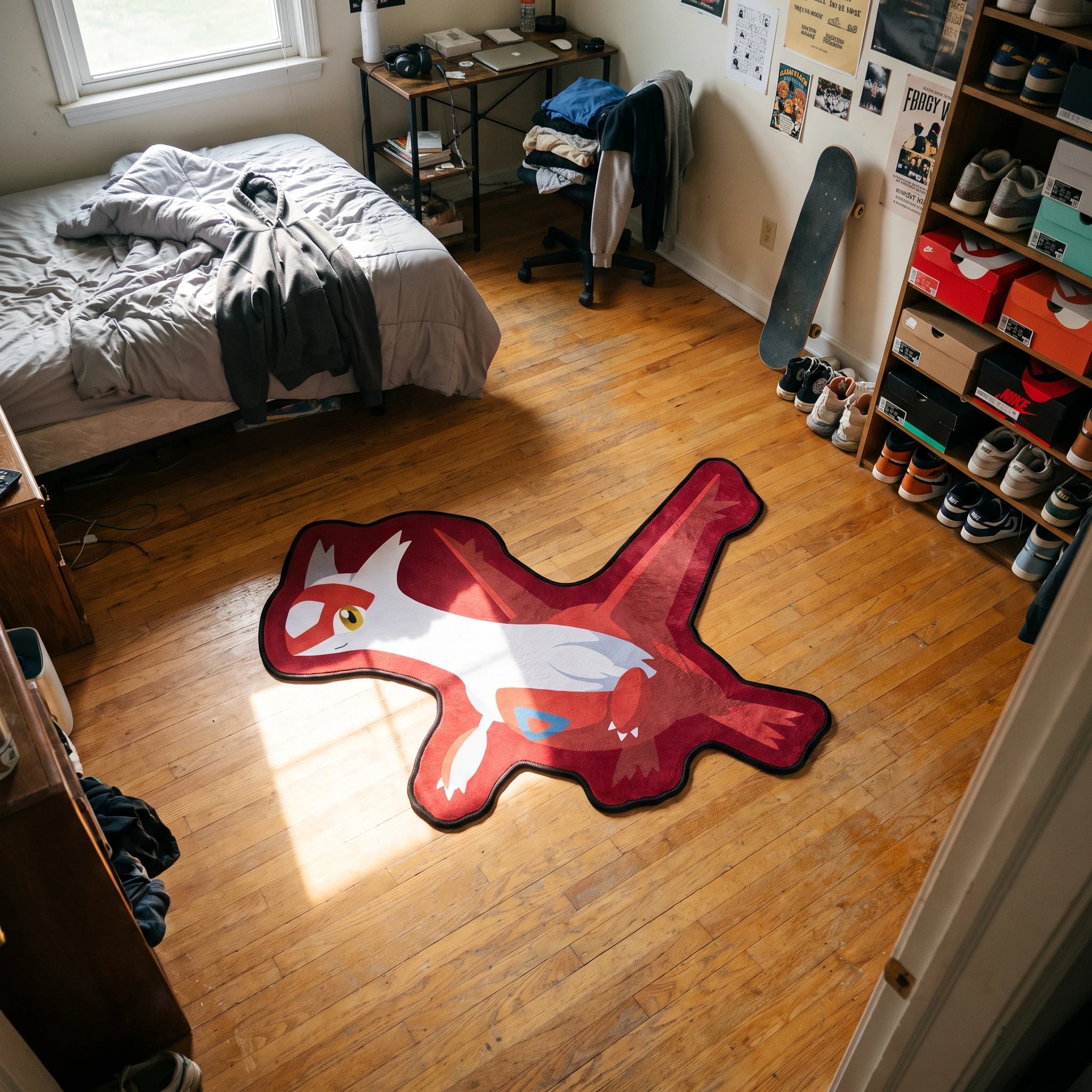 Flying Latias Rug - Shaped Anime Area Rug