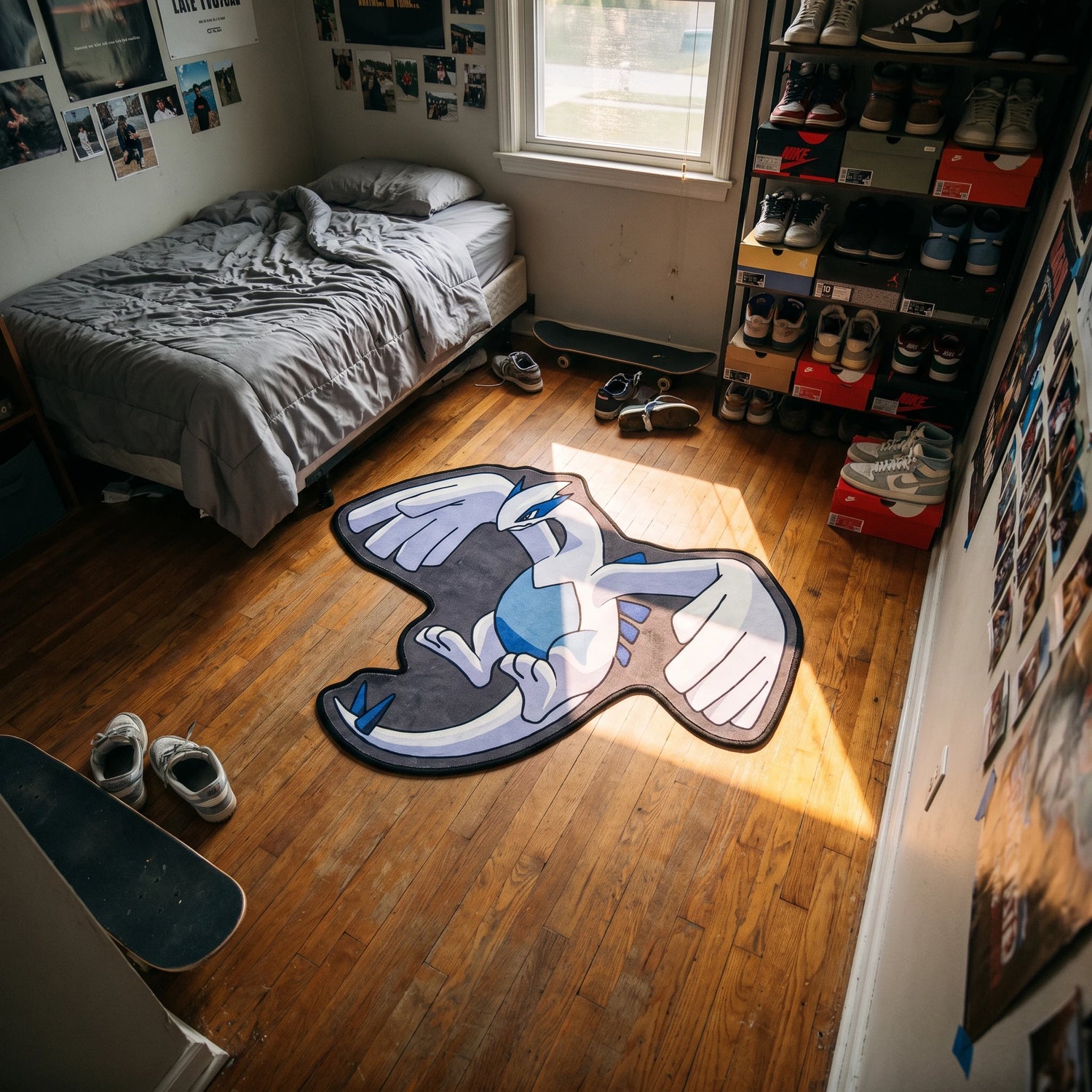 Flying Lugia Rug - Shaped Anime Area Rug