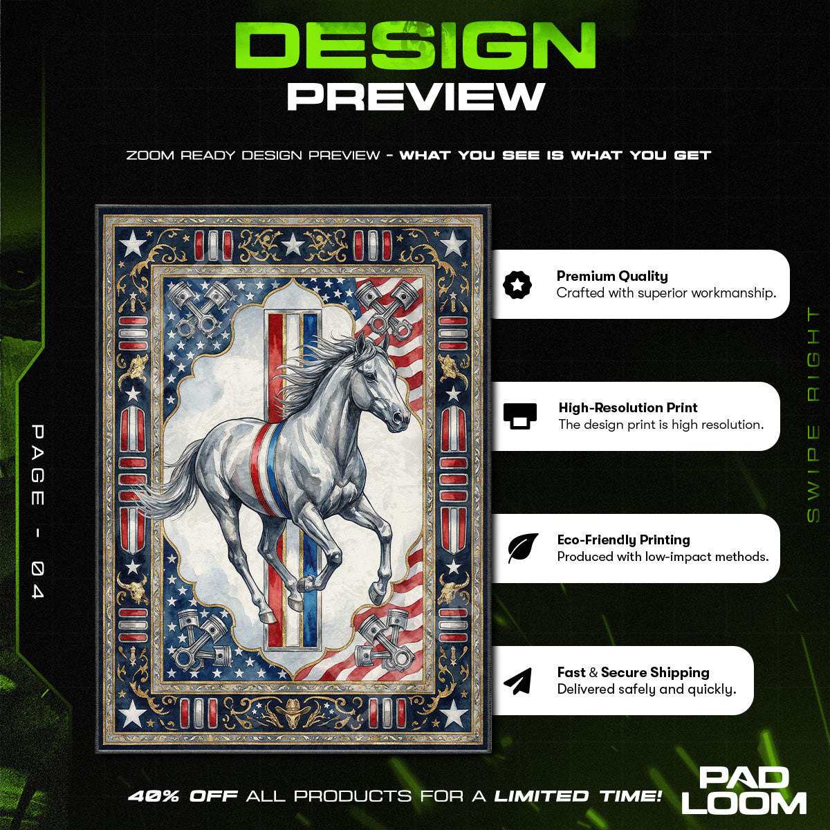 Floor character design printed on rug