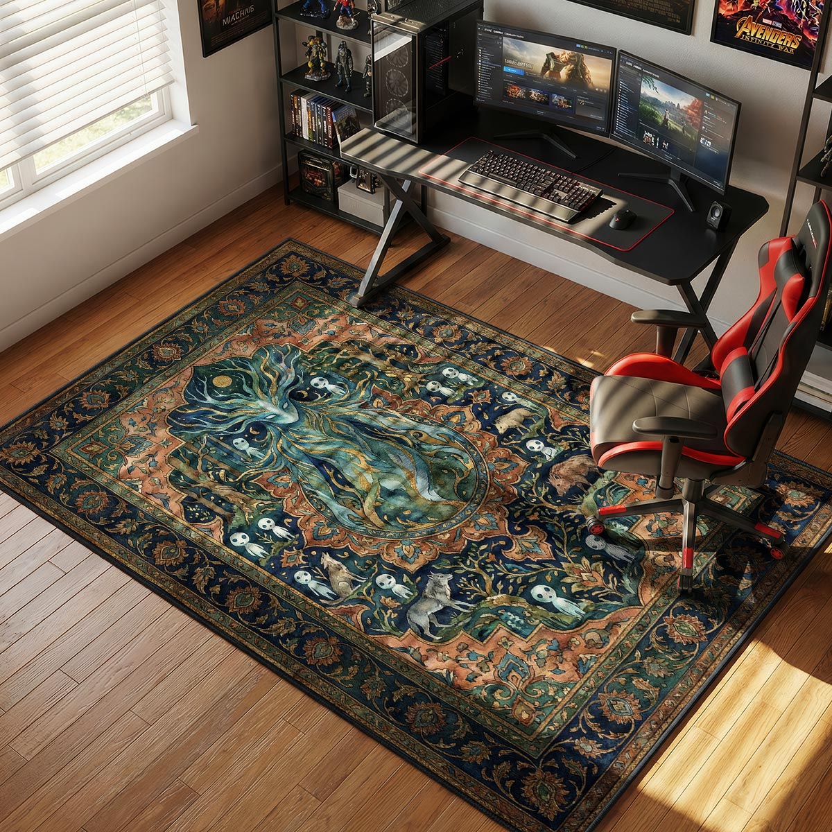 Forest Spirit Moonlight Princess Mononoke Chair rug — main product view