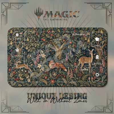 Fox Deer Orchard Tapestry Playmat - MTG Magic Mat
