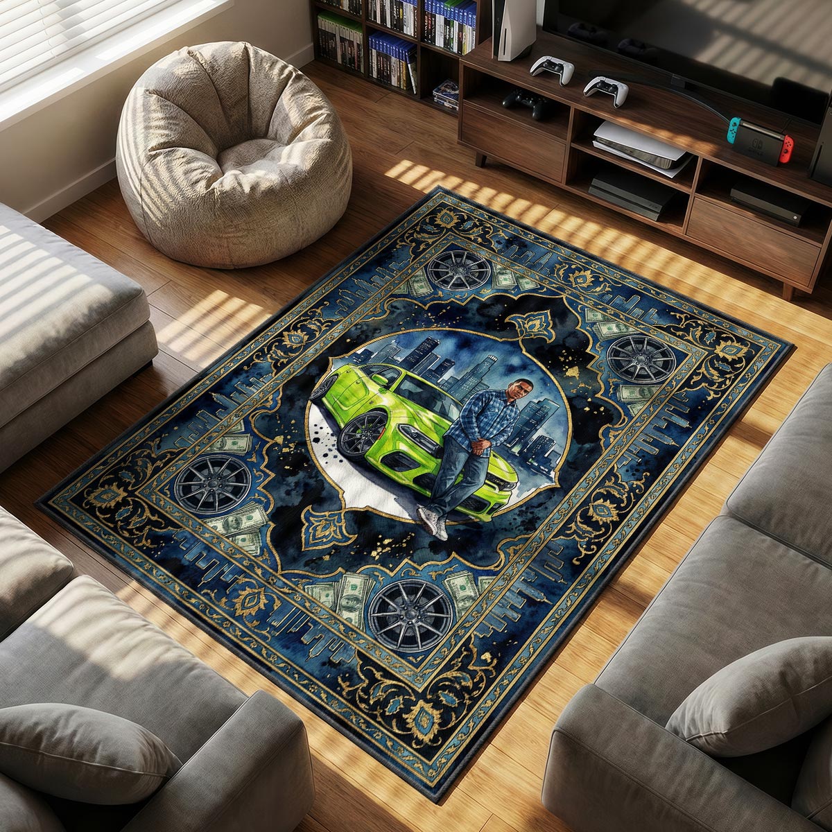 Franklin Clinton Street Racer Rug - GTA V Chair Mat