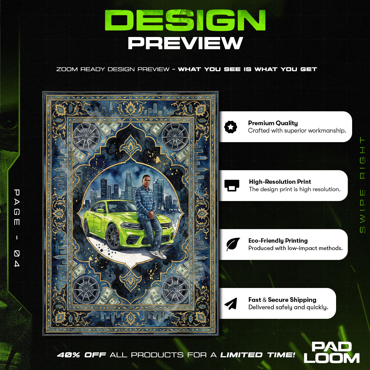 Franklin Clinton Street Racer Rug - GTA V Chair Mat