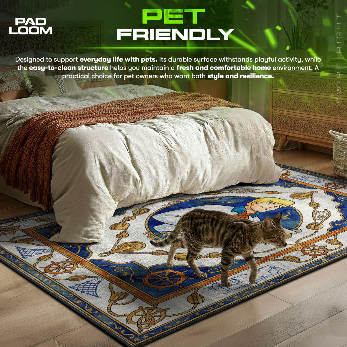 Fred Trap themed area rug for home decor fans