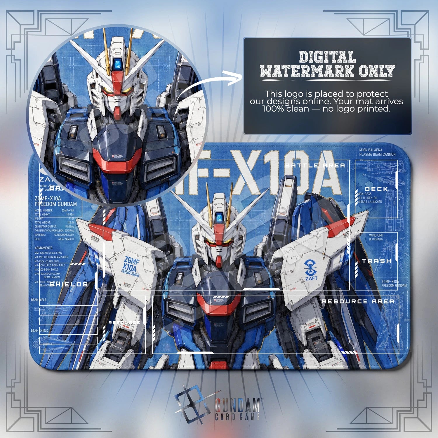 Freedom ZGMF-X10A Playmat - Gundam TCG Card Game Mat
