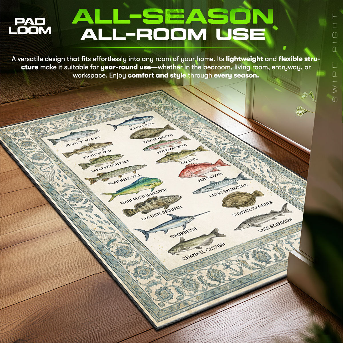 Detailed close-up of Freshwater rug pattern