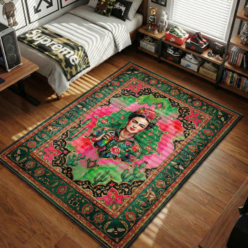 Frida Kahlo Supreme Gucci pink green hypebeast area rug